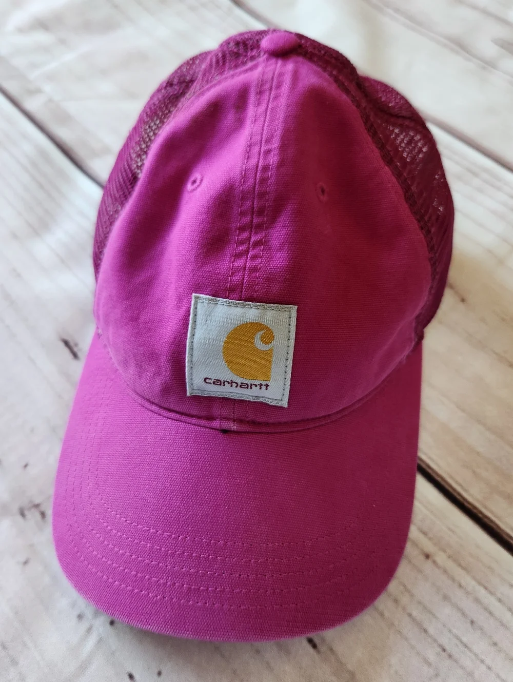 Carhartt Trucker Hat Baseball Cap Canvas Mesh Snapback Magenta Pink Unisex